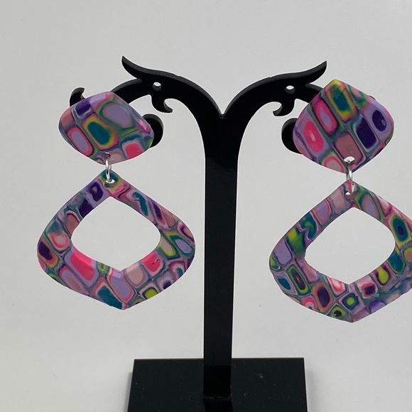 Unique Handmade Polymer Clay Stud Earrings - Picture 13 of 14